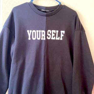 Drop shoulder letter graphic sweatshirt